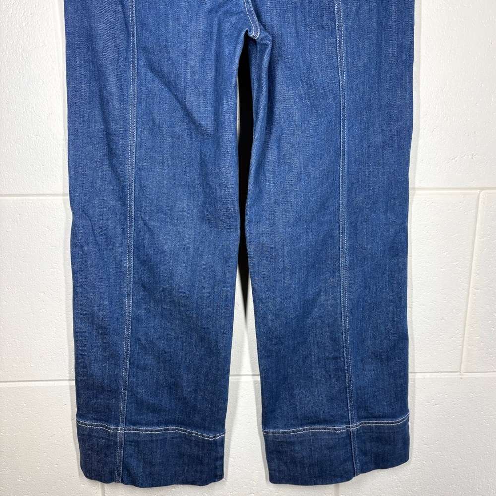 Pilcro Anthropologie Seamed High Rise Wide Leg Jeans Pants Size Petite 27 Dark - Picture 9 of 14